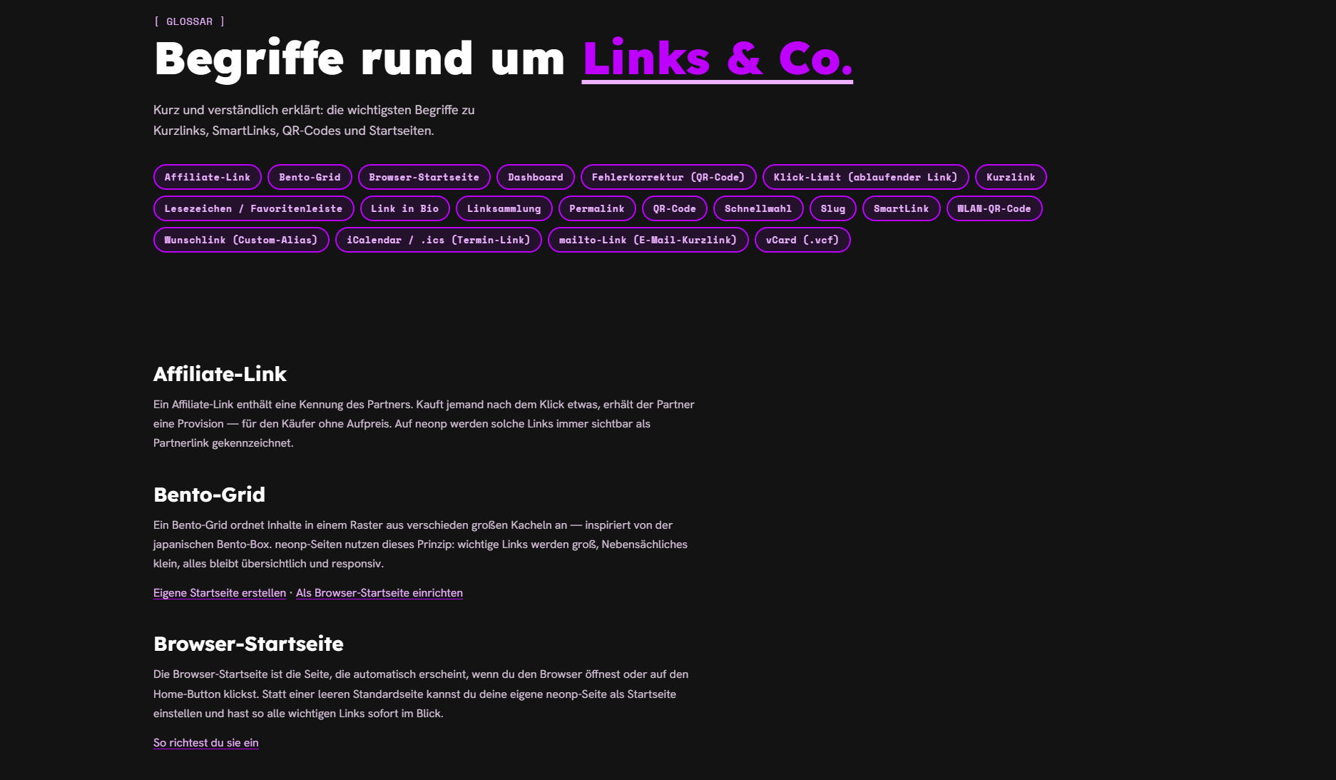 neonp – Glossar – Begriffe verständlich erklärt